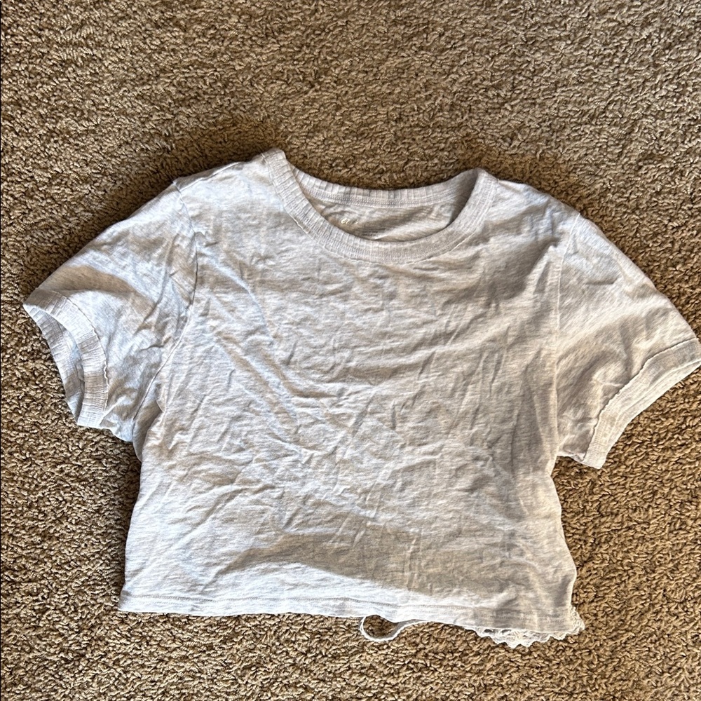 Aerie cropped open back shirt